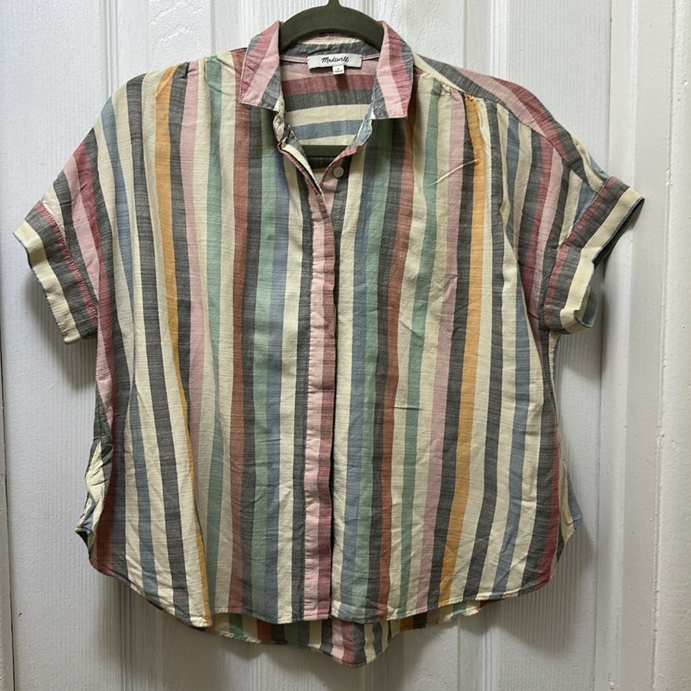 Madewell strips bottom down shirt